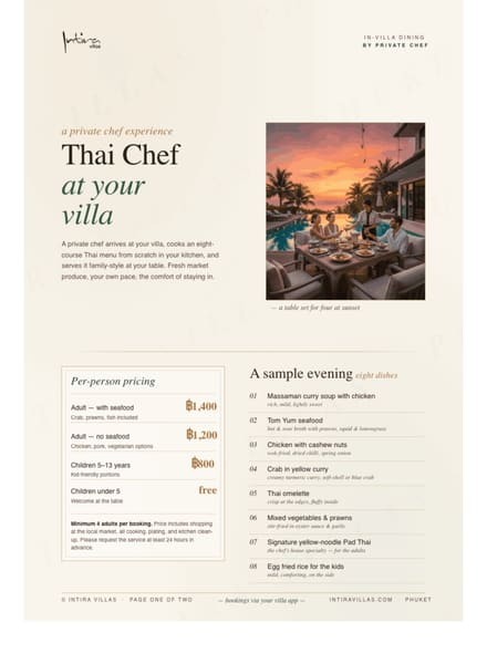 Thai Chef at your Villa
